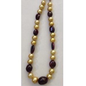 Golden South Sea Pearls With Ruby Necklace JPM0006