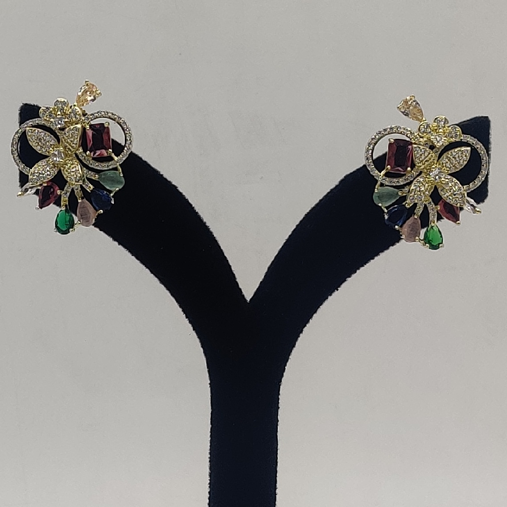 Multicolour Cz Stones Choker Set with White Pearls JPS1018