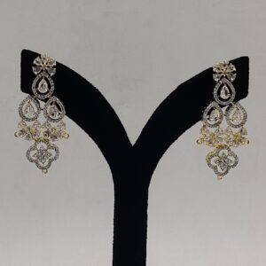 White Cz Stones Choker Set with Grey Pearls JPS1016