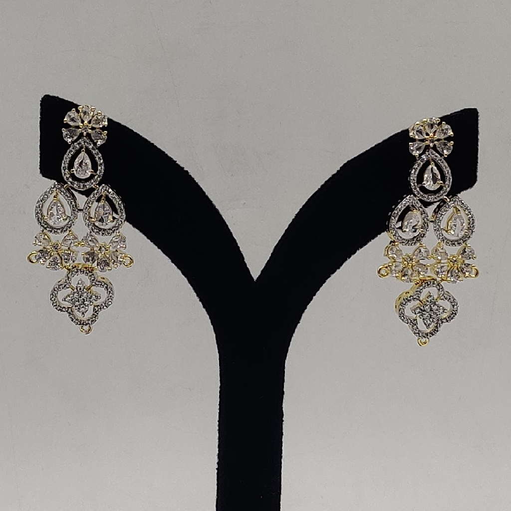 White Cz Stones Choker Set with Grey Pearls JPS1016