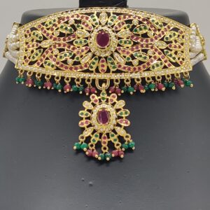 Multicolour Amritsar Choker Set with White Pearls JPS1015