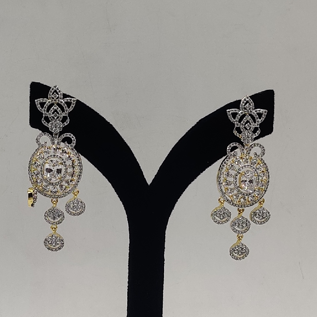White Cz Choker Set with Brown Pearls JPS1014