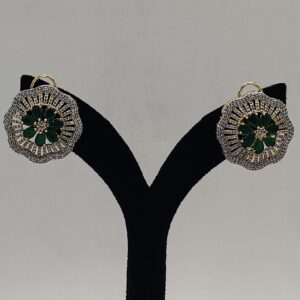 White Green Cz Broach Set With 5 Layers Beryl JPS1013