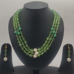 Green CZ Necklace Set JSS1003