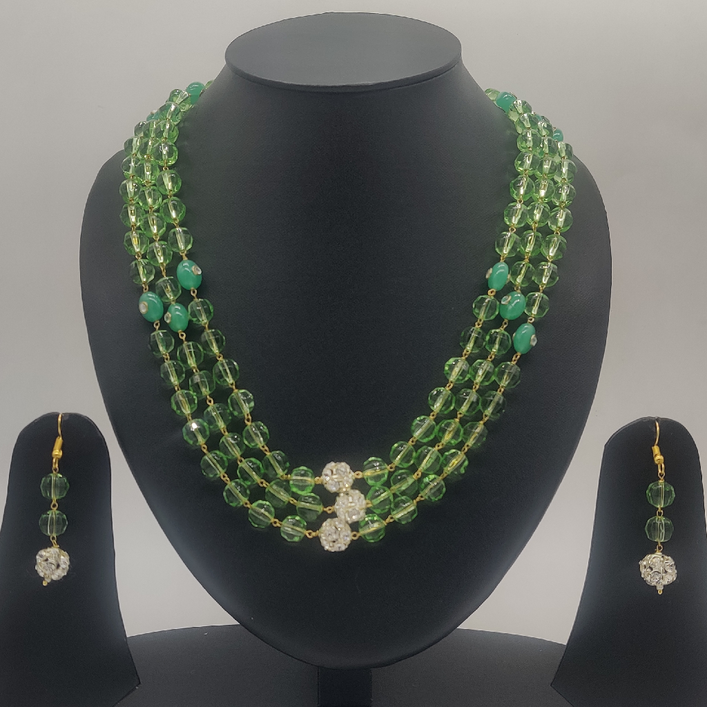 Green CZ Necklace Set JSS1003
