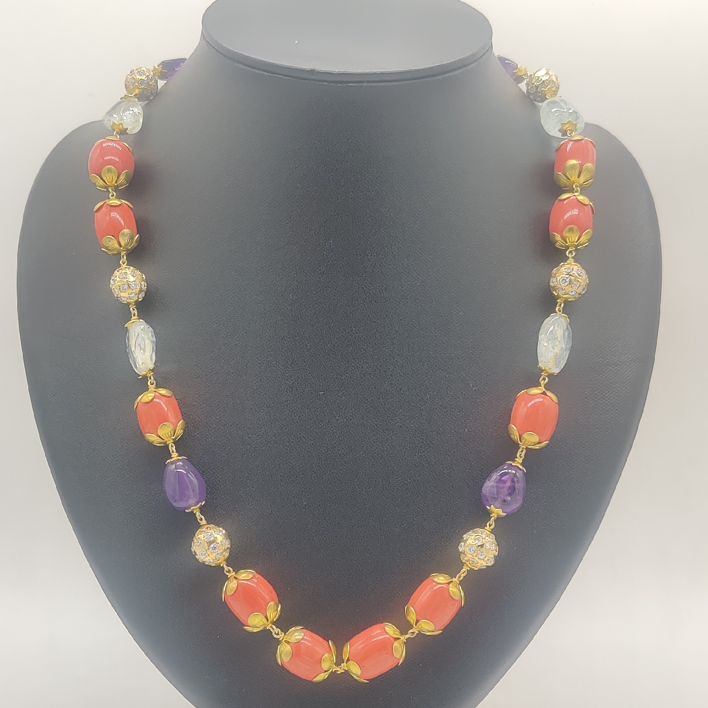 Coral Drums Necklace Set JSS1001