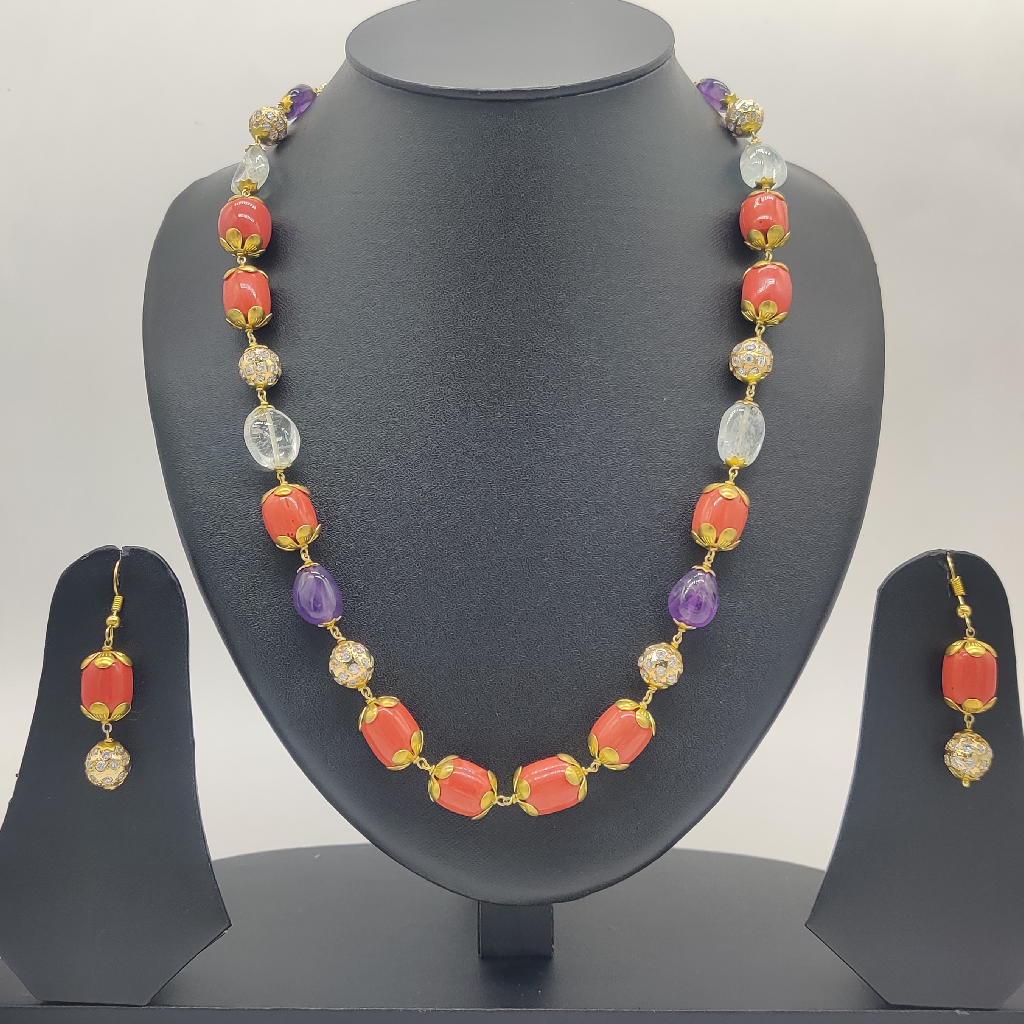 Coral Drums Necklace Set JSS1001