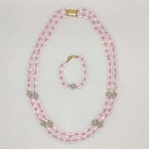 Pink cz Necklace Set JSS1002