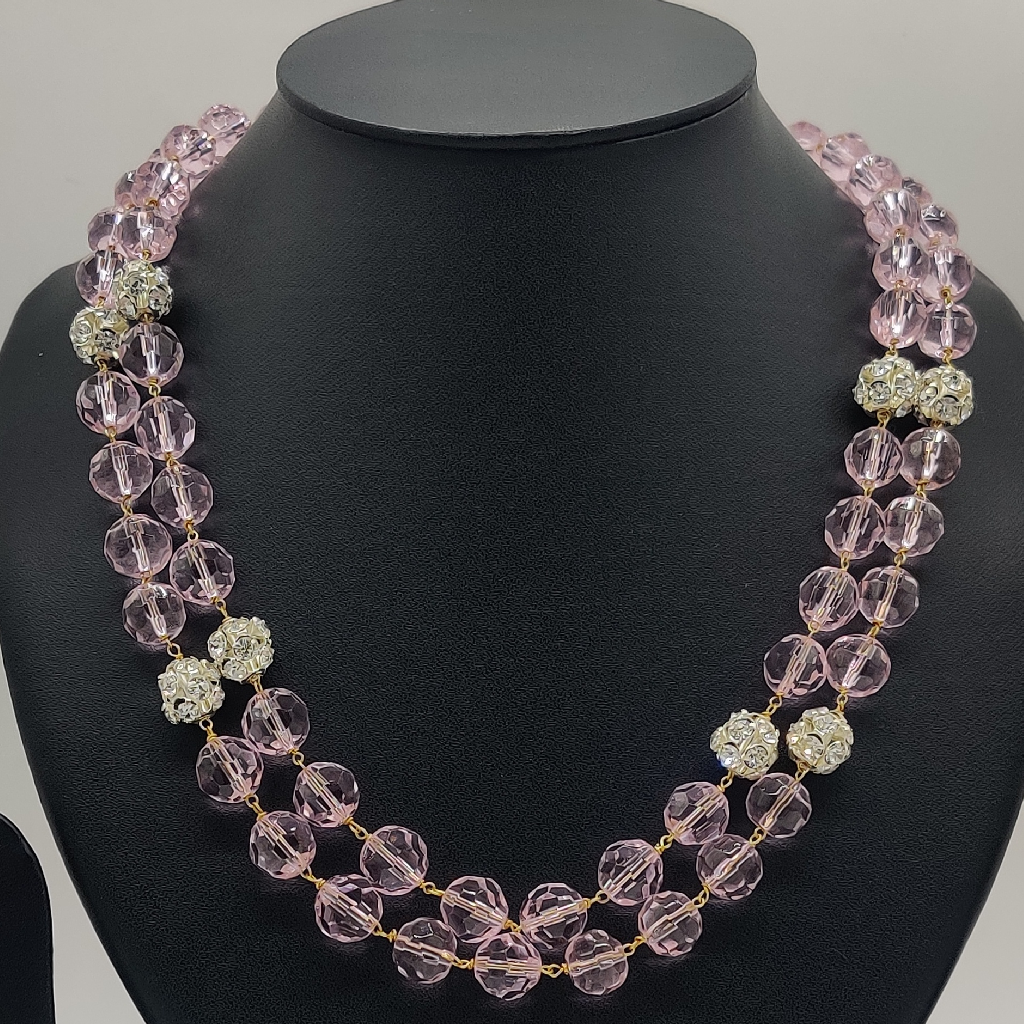 Pink cz Necklace Set JSS1002