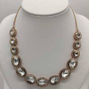 White Polki Necklace Set JNC2002