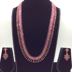 Red CZ Long Necklace Set JNC0232