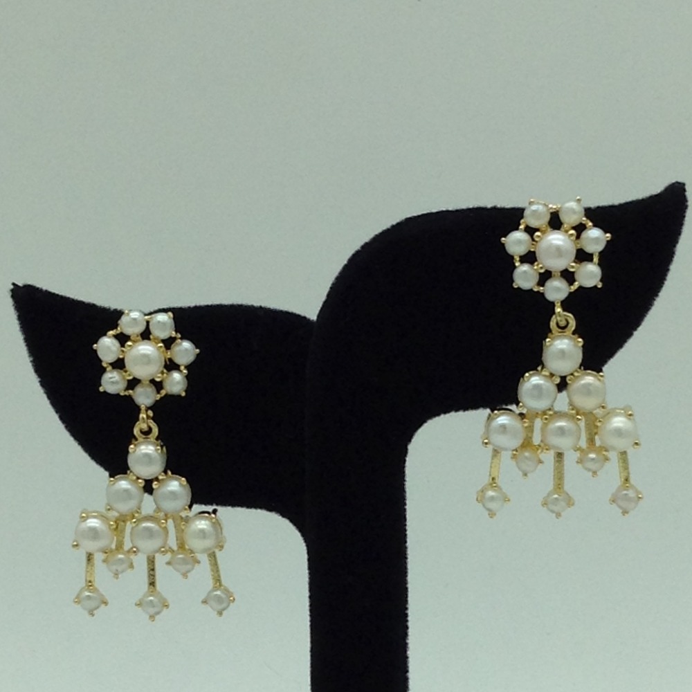 White Pearls Long Necklace Set JNC0229