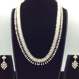 White Pearls Long Necklace Set JNC0228