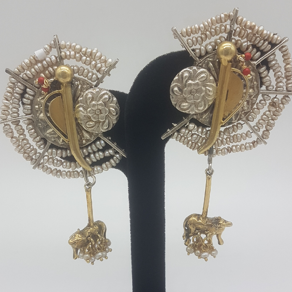 Silver Nakhra Ear Hangings JER0273