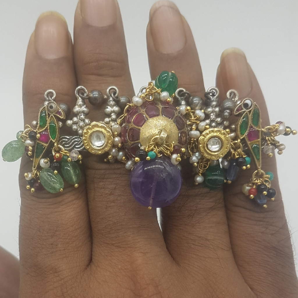 Silver Nakhra Finger Ring JFR0014
