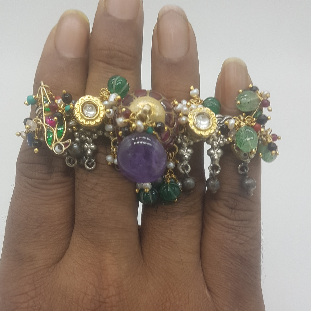 Silver Nakhra Finger Ring JFR0014
