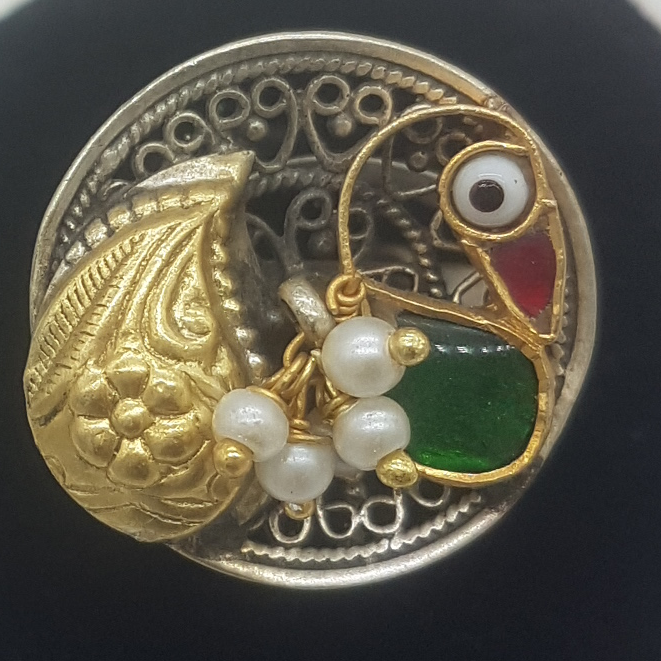 Silver Nakhra Finger Ring JFR0010