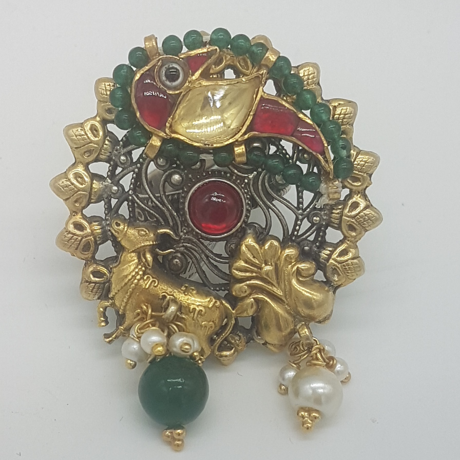 Silver Nakhra Finger Ring JFR0009