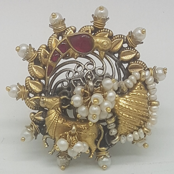 Silver Nakhra Finger Ring JFR0005