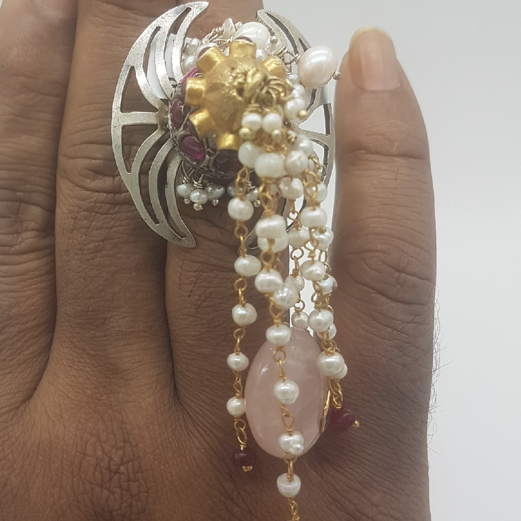 Silver Nakhra Finger Ring JFR0003