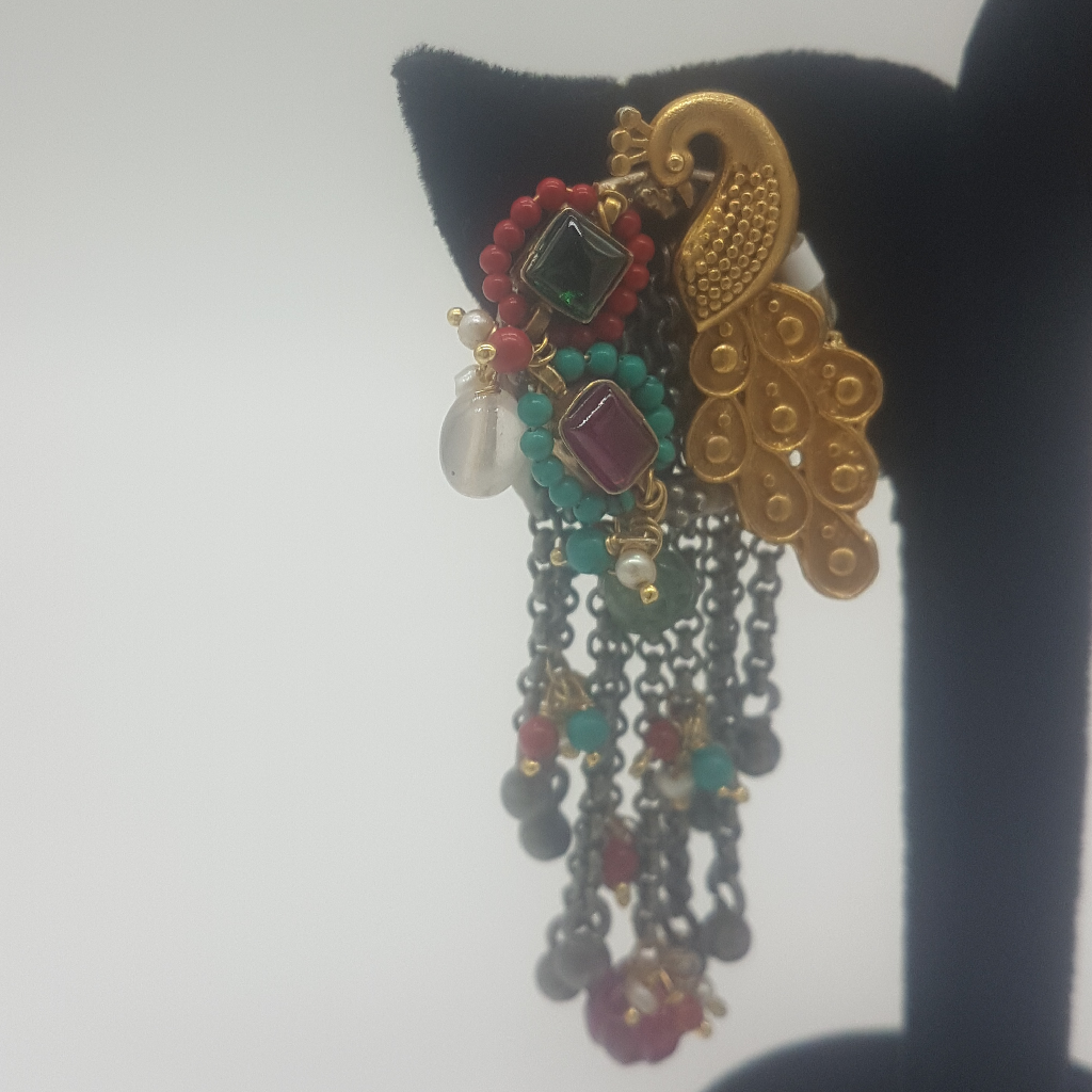 Silver Nakhra Ear Hangings JER0277