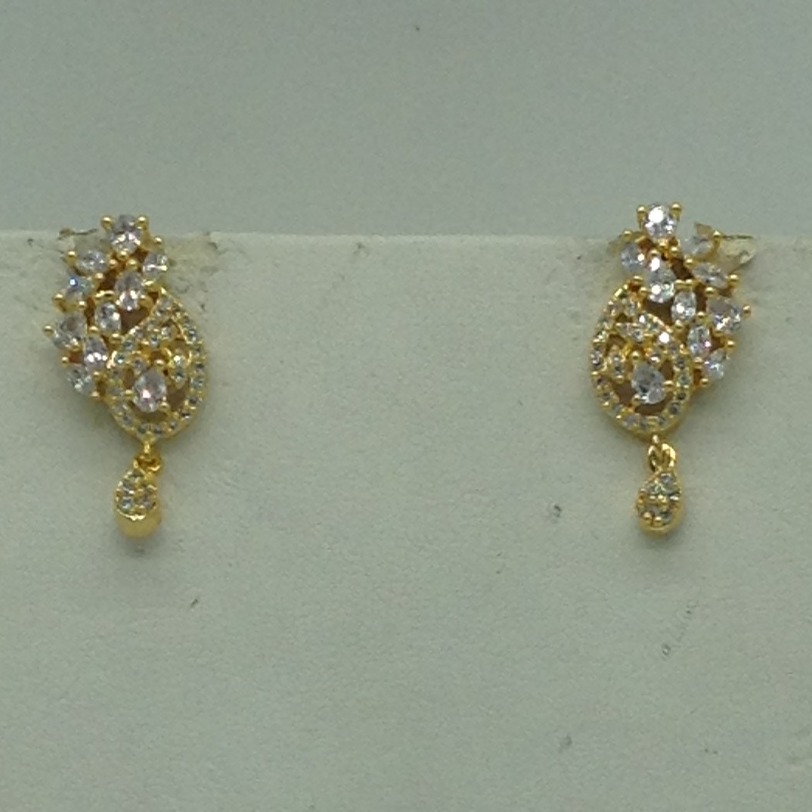 White Cz Pendent Set With 1 Line White Pearls Mala JPS0840