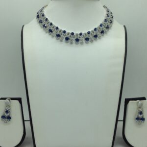 White,Blue CZ Necklace Set JNC0223