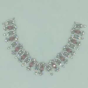White,Pink CZ Necklace Set JNC0221