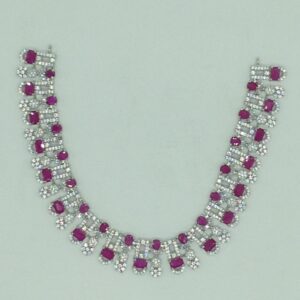White,Red CZ Necklace Set JNC0218