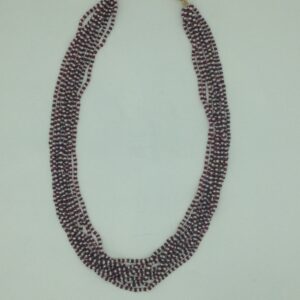 Natural Red Ruby And White Pearls 9 Layers Mala JSS0218
