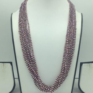Natural Red Ruby And White Pearls 9 Layers Mala JSS0218