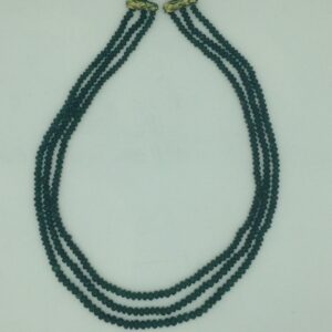 Natural Green Round Faceted Beeds 3 Layers Mala JSS0217