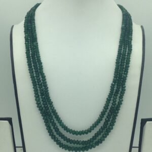 Natural Green Round Faceted Beeds 3 Layers Mala JSS0217