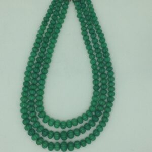 Natural Green Kharbuja Beeds 3 Layers Mala JSS0216