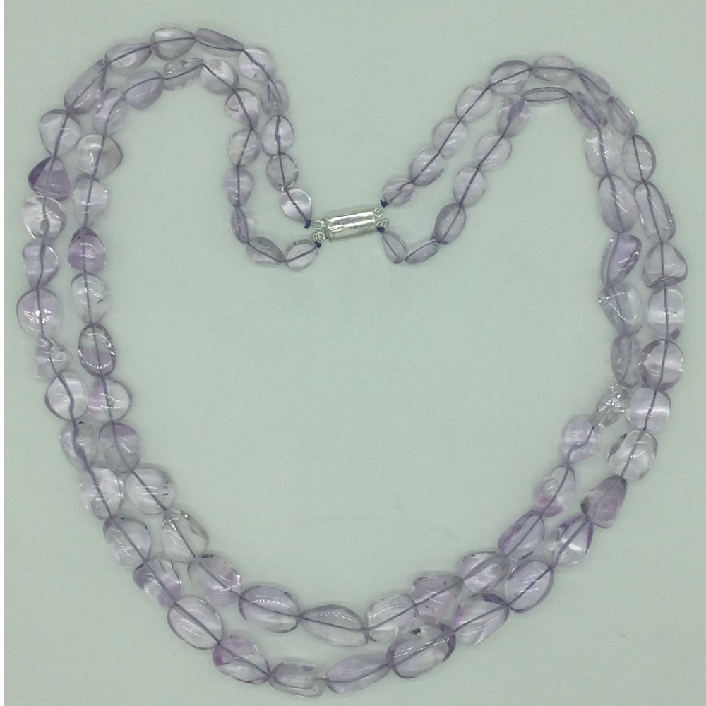Natural Purple Amethyst Tumble Beeds 2 Layers Mala JSS0214