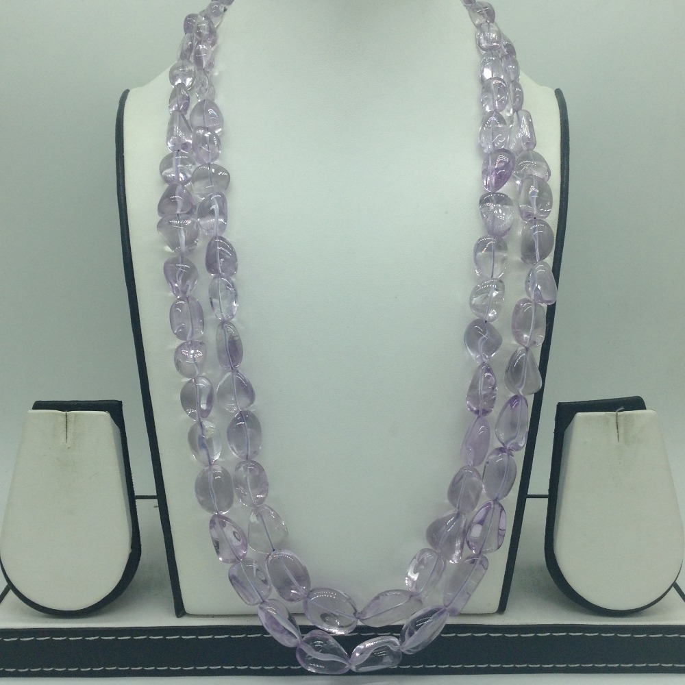 Natural Purple Amethyst Tumble Beeds 2 Layers Mala JSS0214