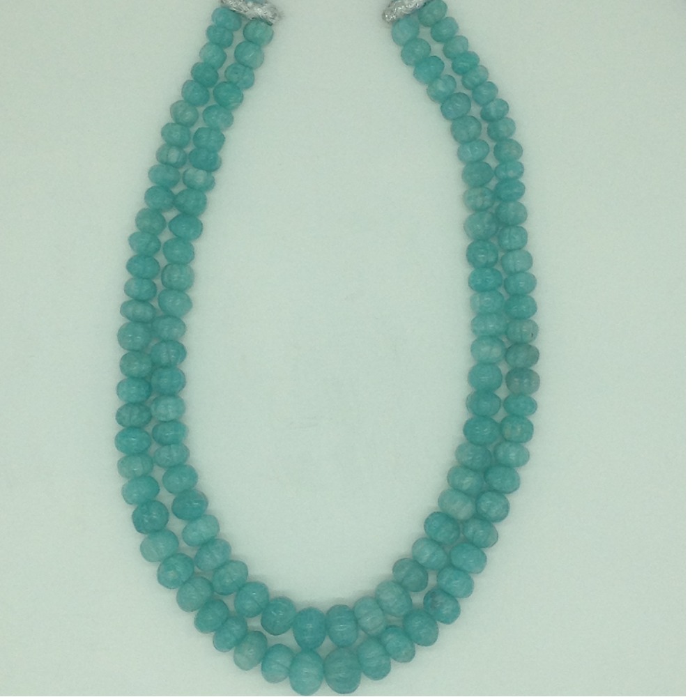 Natural Blue Kharbuja Beeds 2 Layers Mala JSS0212