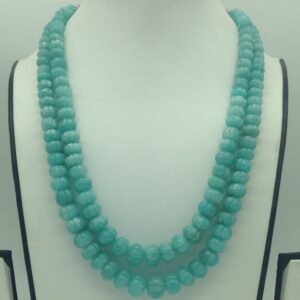 Natural Blue Kharbuja Beeds 2 Layers Mala JSS0212