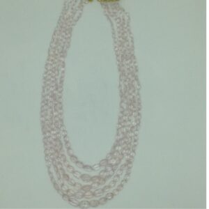 Natural Pink Morganite Oval Beeds 5 Layers Mala JSS0211