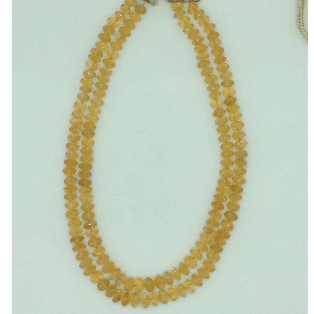 Natural Golden Citrine Faceted Beeds 2 Layers Mala JSS0210