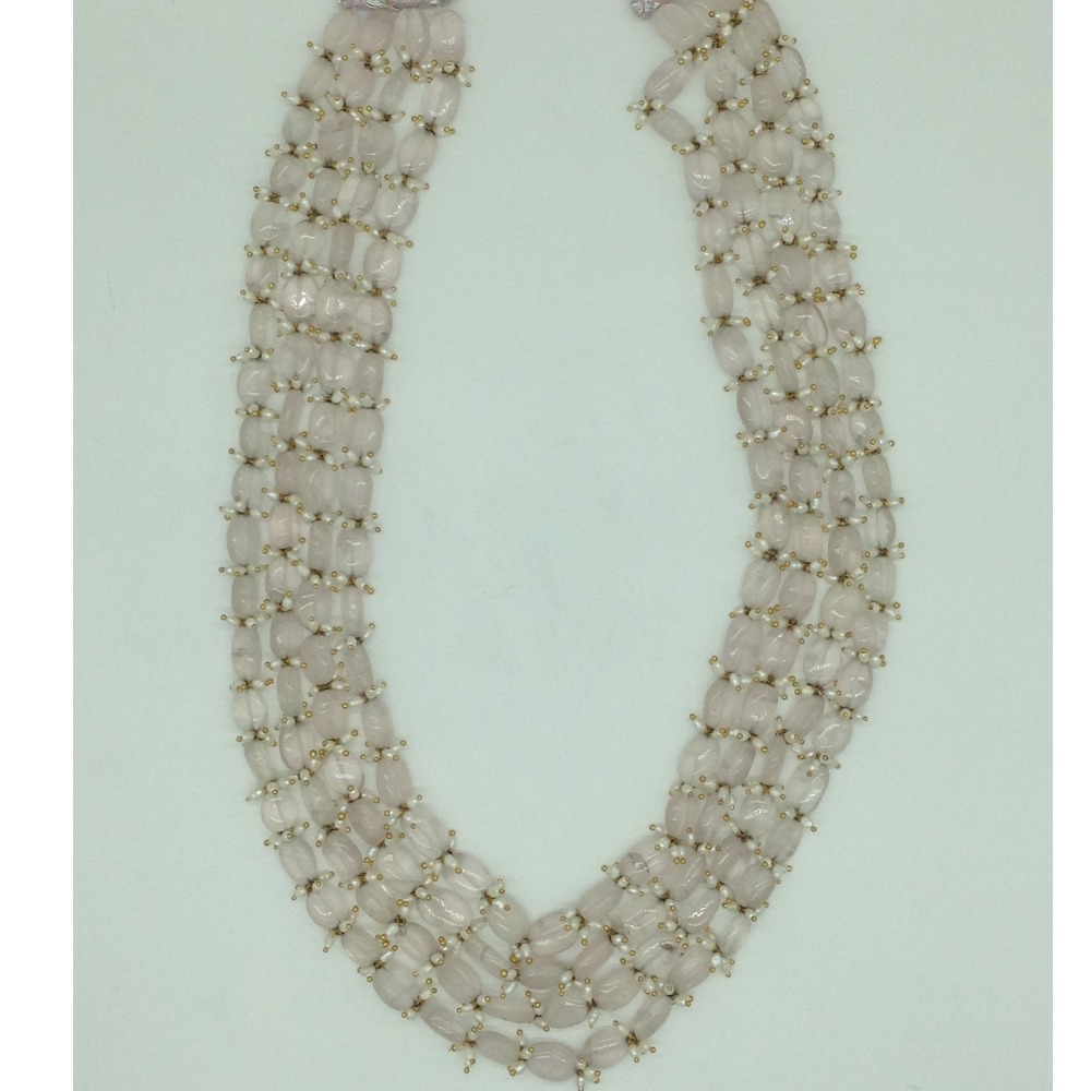 Natural Pink Quartz Beeds 4 Layers Mala JSS0208