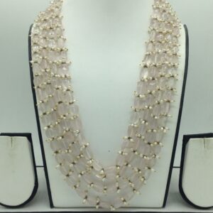 Natural Pink Quartz Beeds 4 Layers Mala JSS0208