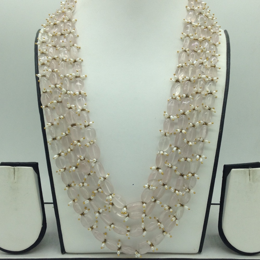 Natural Pink Quartz Beeds 4 Layers Mala JSS0208