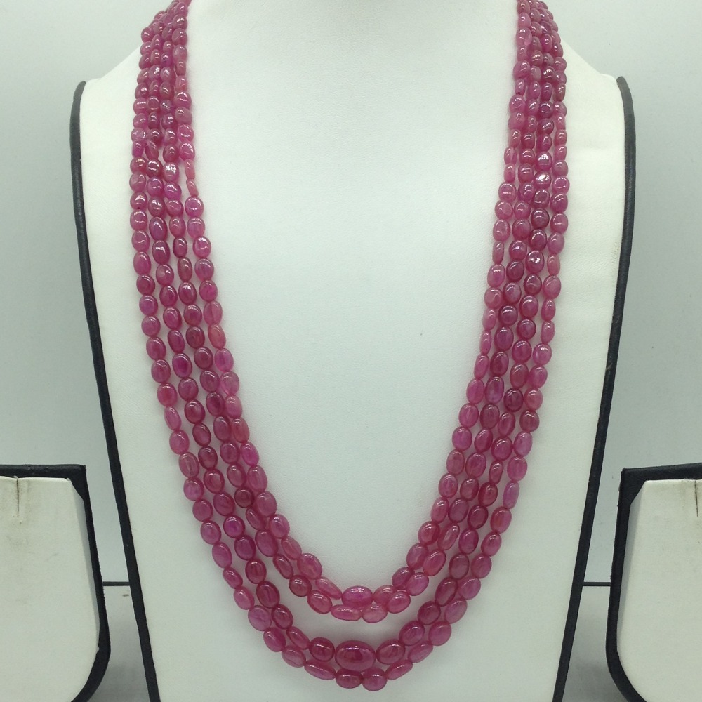 Natural Red Ruby GF Oval Beeds 4 Layers Mala JSS0204