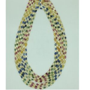 Yellow Kudkal Pearls with Multi Oval Beeds 7 Layers Mala JPM0498