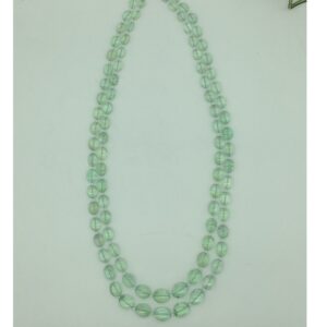 Natural Green Flourite Oval 2 Line Necklace JSS0203