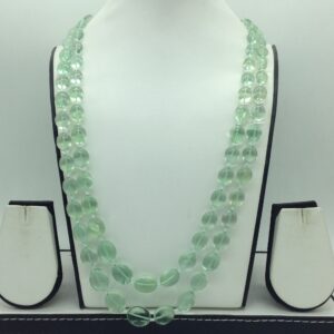 Natural Green Flourite Oval 2 Line Necklace JSS0203
