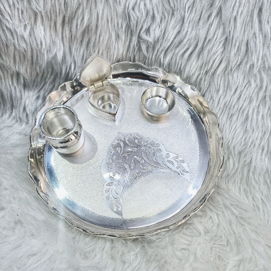 92.5% Pure Silver Pooja Thali