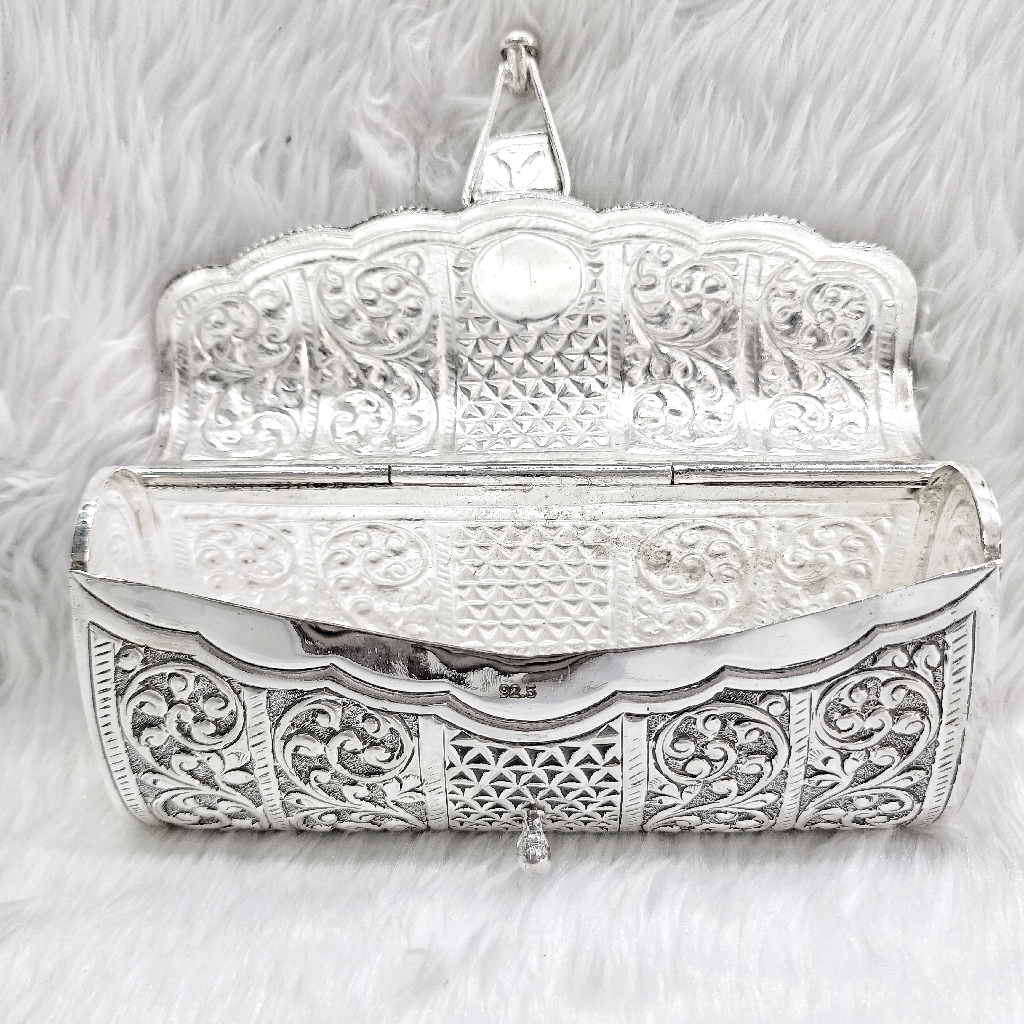 Rectangular Antique Silver Stylish Clutch