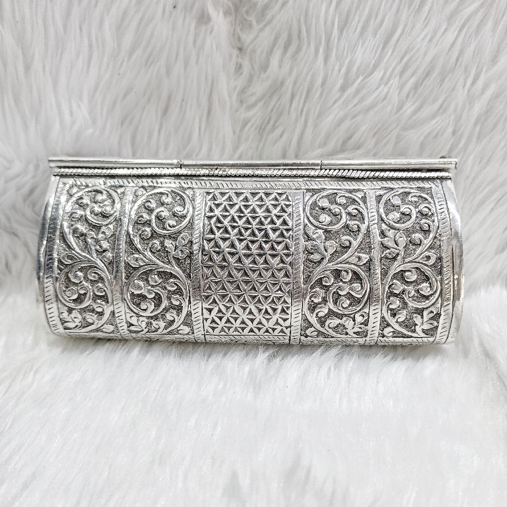 Rectangular Antique Silver Stylish Clutch